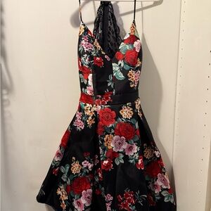 Floral Dress with Lace Back Detail